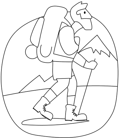 Hiker From People Coloring Page